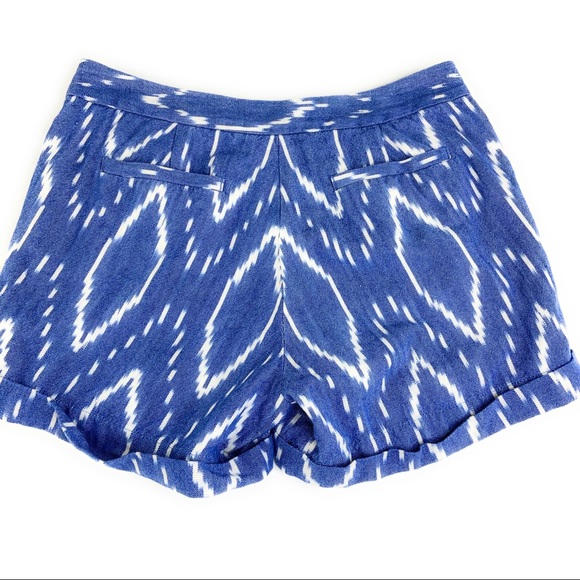 JCrew Blue Shibori Ikat Rolled Hem Shorts - Picture 5 of 8